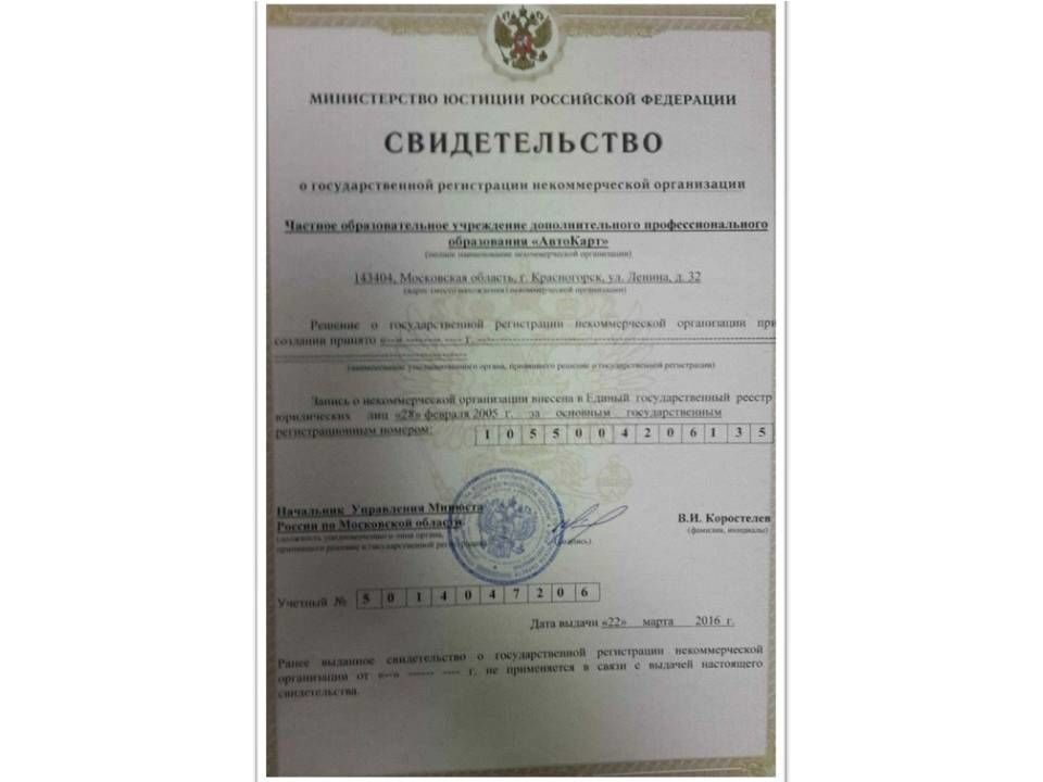 Свидетельство